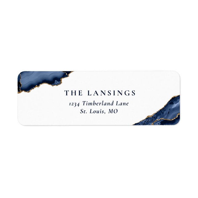 Navy Gold Glitzer Agate Geode Marble (Vorne)