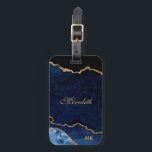 Navy Gold Glitzer Agate Personalisiert Gepäckanhänger<br><div class="desc">Chic marineblau agate mit Gold Glitzer Linien Personalisierten Gepäckanhänger leicht,  um Ihren Namen und mit Monogramm Initialen in hellgoldfarbenen Schrift hinzuzufügen. Erstellt durch © Lesruba Designs.</div>