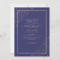 Navy Gold Glitzer Confetti Corners Brautparty
