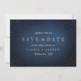 Navy & Gold Glitzer Einfach Save the Date