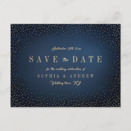 Navy & Gold Glitzer Einfach Save the Date Ankündigungspostkarte