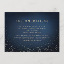 Navy & Gold Glitzer Simple Wedding Unterkünfte Begleitkarte
