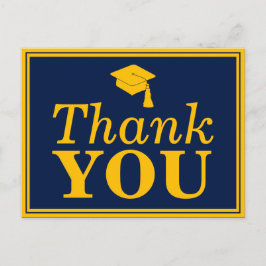 Navy Gold Grad Cap Vielen Dank Postkarte