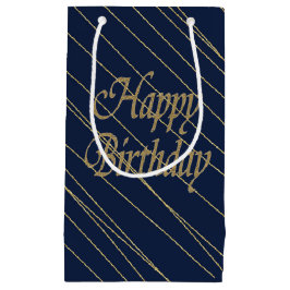 Navy Gold Happy Birthday Kleine Geschenktüte