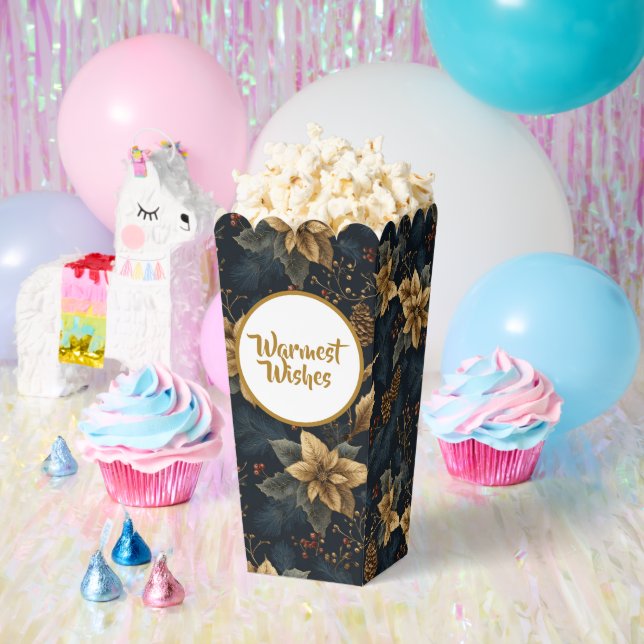 Navy Gold Holly Medallion Pattern Geschenkschachtel (Party)