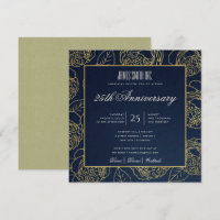 NAVY GOLD KRAFT ROSE FLORAL CORPORATE PARTY EVENT