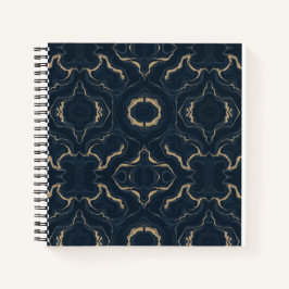 Navy Gold Marmor Abstrakt Luxus Notizbuch