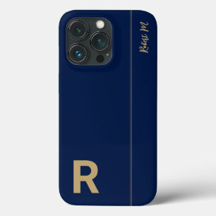 Navy & Gold Minimal Modernes erstes Monogramm Case-Mate iPhone Hülle