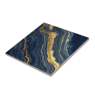 Navy & Gold Natural Marble – Luxury Ceramic Tile Fliese
