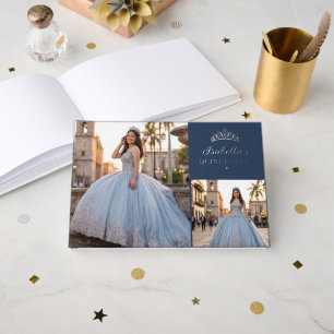 Navy Gold Quinceañera Gästebuch