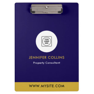 Navy Gold Real Estate Logo Pro Klemmbrett