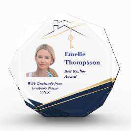 Navy Gold Realtor Immobilien-Auszeichnung Fotoblock