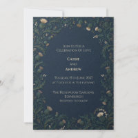 Navy Gold Schottische Distel Hochzeit