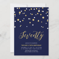 Navy & Gold Simple 70. Geburtstagsparty