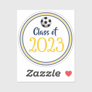Navy & Gold Soccer Class Year Abschluss Aufkleber