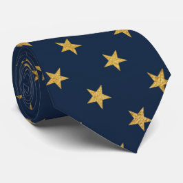 NAVY GOLD STAR MENS KRAWATTE