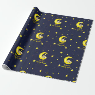 Navy Gold Twinkle Little Star Personalisiert Geschenkpapier