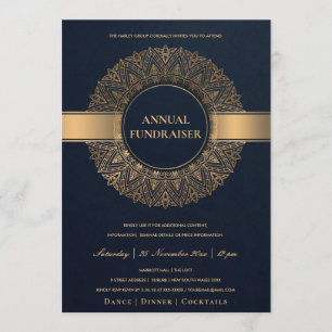 NAVY GOLD VERZIERT MANDALA CORPORATE PARTY EVENT EINLADUNG