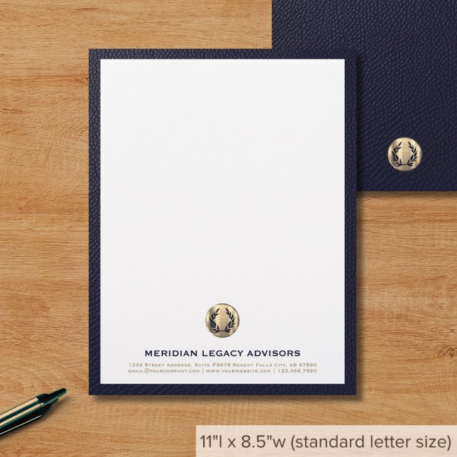 Navy Gold Wappen Letterhead Briefbogen (Von Creator hochgeladen)