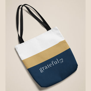 Navy Gold Weiß Gestreift Positive Affirmation