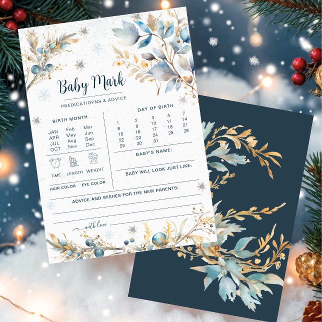 Navy Gold Winter Baby Shower Predictions & Advice  (Von Creator hochgeladen)