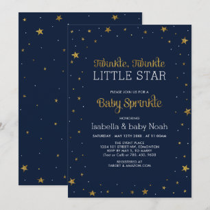Navy & Gold   Zwinkere kleiner Stern Baby Sprinkle Einladung