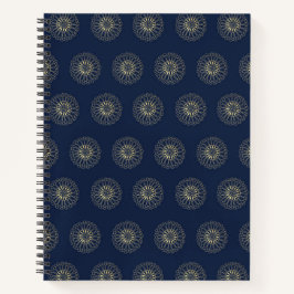 Navy | Golden Zinnia Flower Medallions Notizbuch