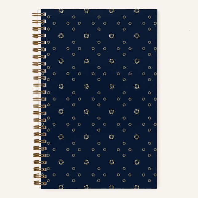 Navy | Golden Zinnia Sun Notizbuch (Vorderseite)