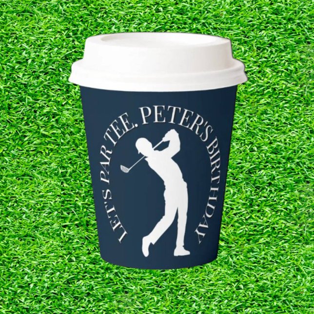 Navy Golfer Birthday in Style Pappbecher (Tee-rific Celebrations Await!)