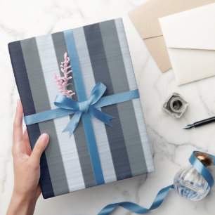 Navy-Graustreifen Geschenkpapier