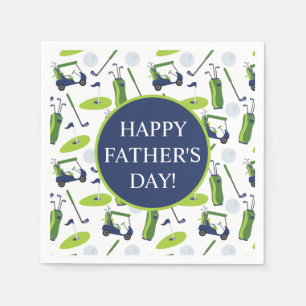 Navy & Green Golf Personalisiert Serviette