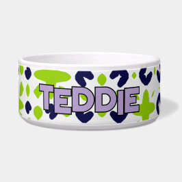 Navy Green Lila Playful Geometric Design Napf