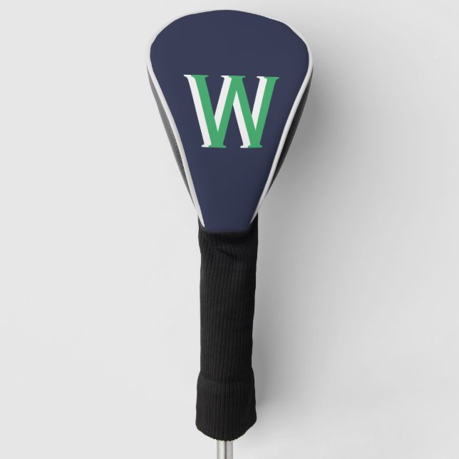 Navy Green Monogram Golf Headcover (Vorderseite)