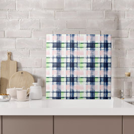 Navy Green Pink Preppy Kariert Fliese