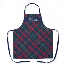 Navy Green Red Tartan Karierter Personalisierter U