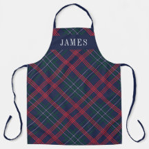 Navy Green Red Tartan Karierter Personalisierter U