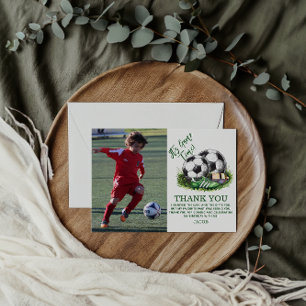 Navy Green Soccer Kids Watercolor Foto Postkarte