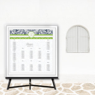 Navy & Green Wedding Seating - Verwenden Sie keine Poster