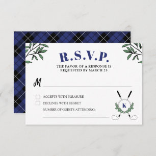 Navy Greenerity Golf Themed Retirement Party RSVP Karte