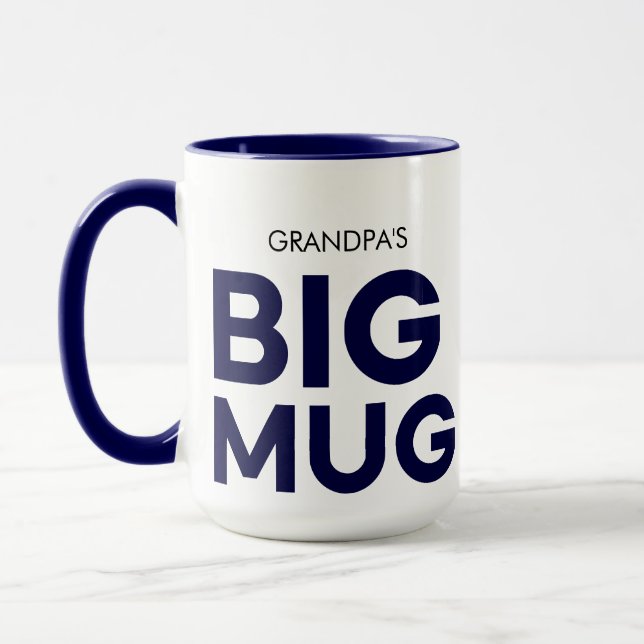 Navy Großer Becher | Riesiger Becher | Großvaters Tasse (Links)