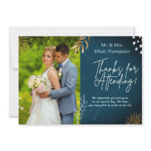 Navy Hochzeitscoupel Foto Vielen Dank Flat Card