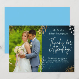 Navy Hochzeitscoupel Foto Vielen Dank Flat Card Dankeskarte