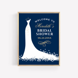 Navy Hochzeitskleid Hochzeit Brautparty Willkommen Poster