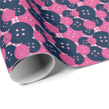 Navy Hot Pink Karo Knopf - Bastel- und Nähzimmer