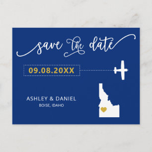 Navy Idaho Hochzeit Speichern Sie die Datumskarte  Postkarte