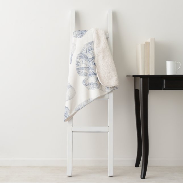 Navy Illustriert Poppy Blume Sherpadecke (Beispiel)