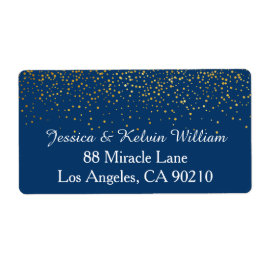 Navy Imitate Gold Confetti Dot Hochzeit Rücksendea