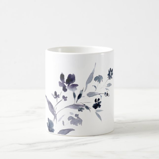 Navy-Indigo-Blume Kaffeetasse (Mittel)