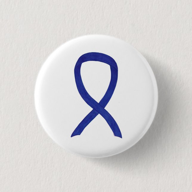 Navy, Indigo, Dunkelblauer Aufklärungsband Button (Vorderseite)
