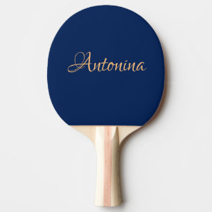 Navy Indigo Modern Name Trendy Minimalistisch Tischtennis Schläger